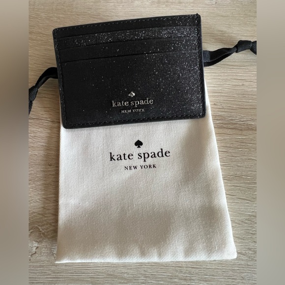 Kate Spade ♠️ Slim Cardholder Black Sparkle NWT! - Picture 1 of 6